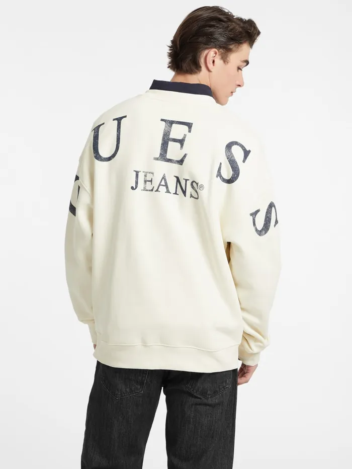 GUESS Hoodies and Sweaters Macro Logo Crewneck Sweatshirt Brown 8211 Men
