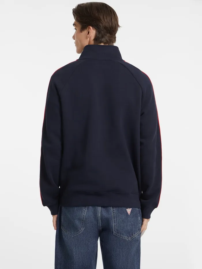 GUESS Hoodies and Sweaters Striped Tape ZipUp Sweatshirt Black 8211 Men