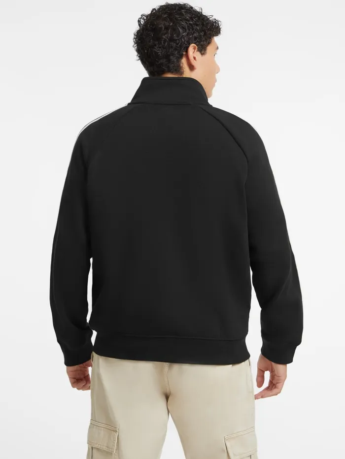 GUESS Hoodies and Sweaters Striped Tape ZipUp Sweatshirt Black 8211 Men