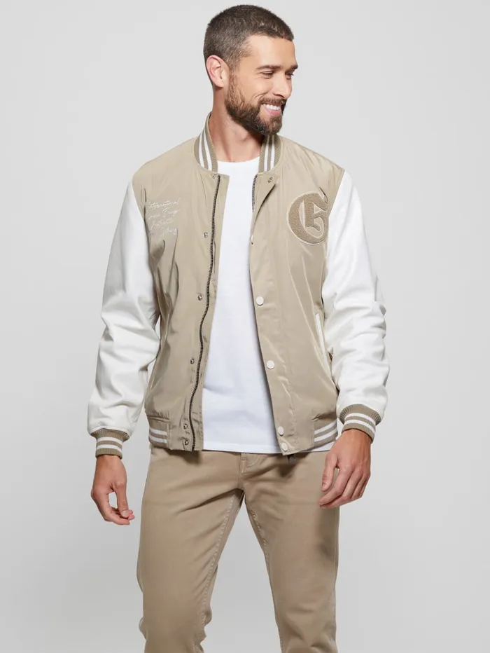GUESS Jackets and Coats ColorBlock Varsity Jacket Blue 8211 Men