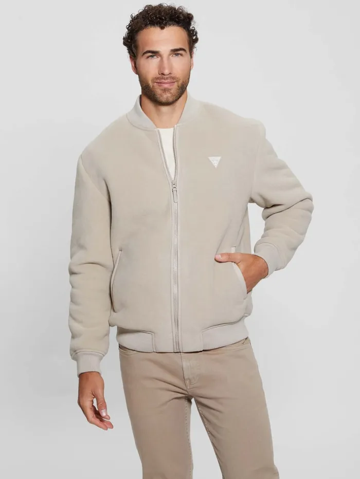 GUESS Jackets and Coats Keid Sherpa Jacket Beige 8211 Men