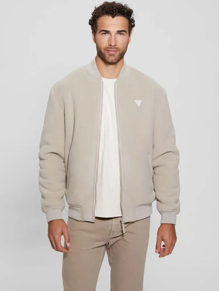 GUESS Jackets and Coats Keid Sherpa Jacket Beige 8211 Men