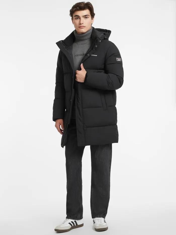 GUESS Jackets and Coats MidLength Puffer Jacket Black 8211 Men