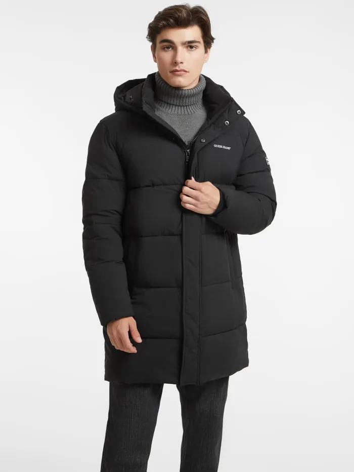 GUESS Jackets and Coats MidLength Puffer Jacket Black 8211 Men
