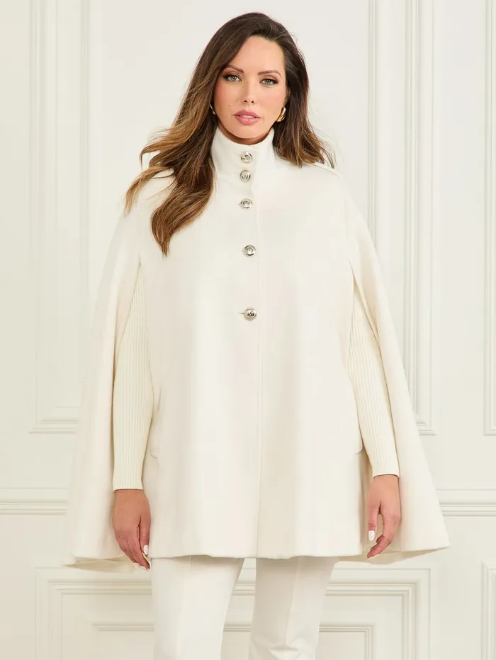 GUESS Jackets Marlene WoolBlend Cape White 8211 Women
