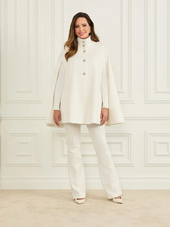 GUESS Jackets Marlene WoolBlend Cape White 8211 Women