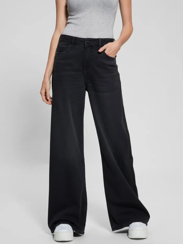 GUESS Jeans and Denim Eco Bellflower Wide Leg Jeans Black 8211 Women