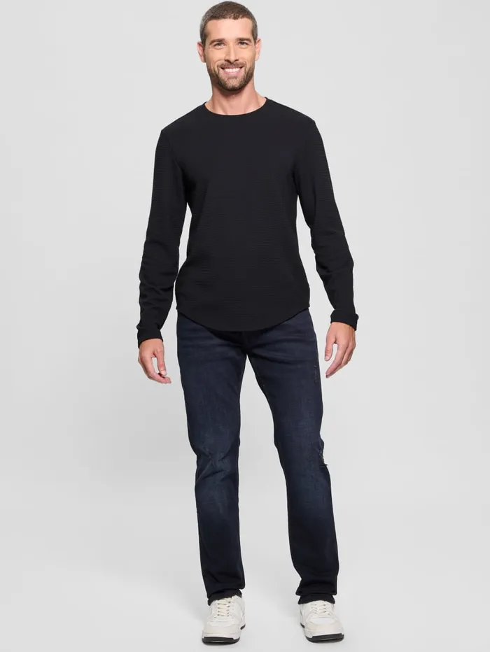 GUESS Jeans and Denim Eco Finnley Distressed Tapered Jeans Blue 8211 Men