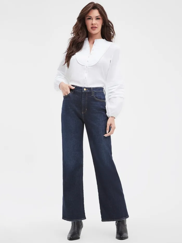 GUESS Jeans and Denim Eco HighRise Wide Leg Jeans Blue 8211 Women
