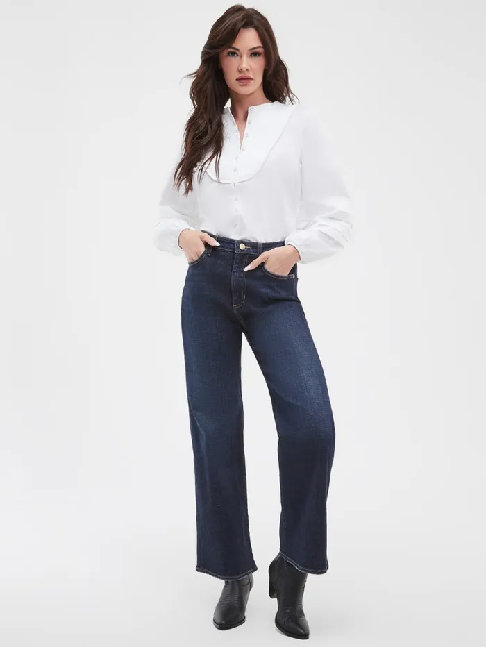 GUESS Jeans and Denim Eco HighRise Wide Leg Jeans Blue 8211 Women