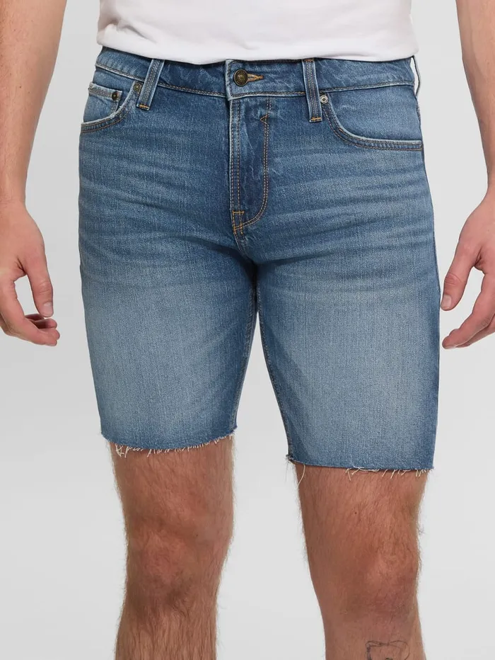 GUESS Jeans and Denim Eco Logan Slim Denim Shorts Blue 8211 Men