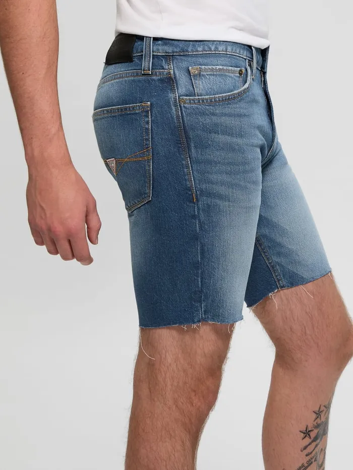 GUESS Jeans and Denim Eco Logan Slim Denim Shorts Blue 8211 Men