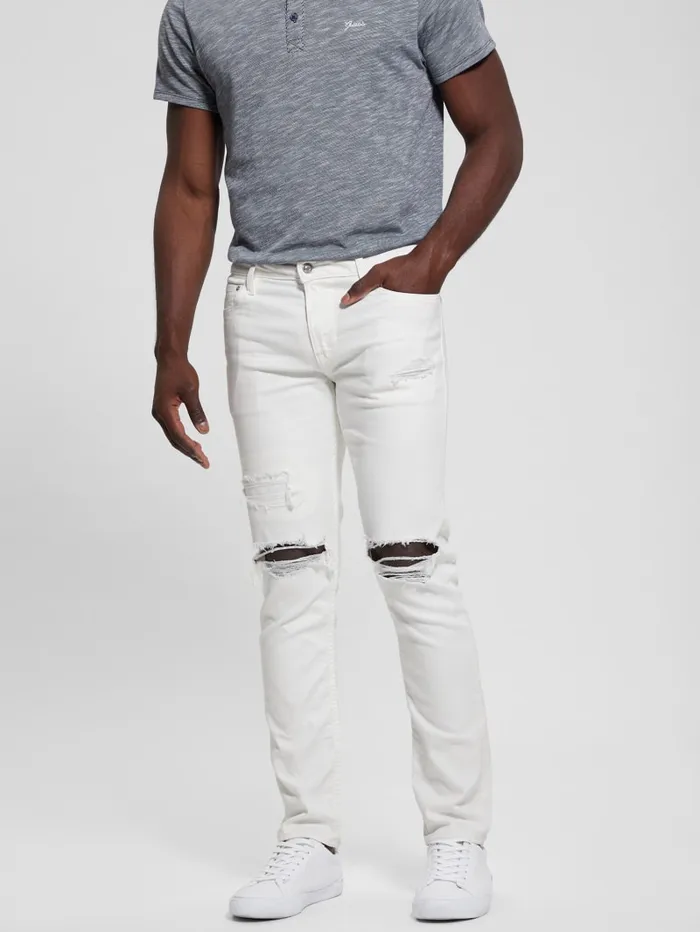 GUESS Jeans and Denim Finnley Tapered Jeans White 8211 Men