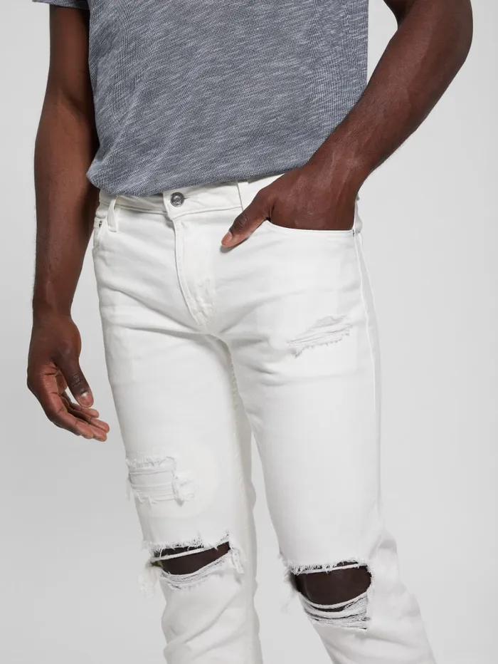 GUESS Jeans and Denim Finnley Tapered Jeans White 8211 Men