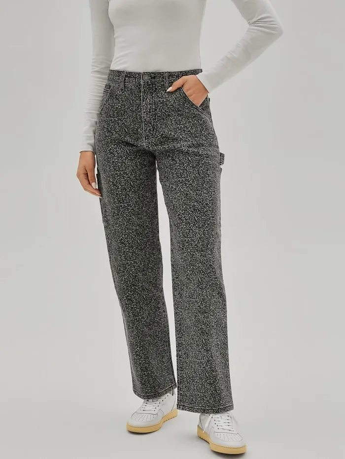 GUESS Jeans and Denim Originals Composition Print Carpenter Jeans Beige 8211 Women