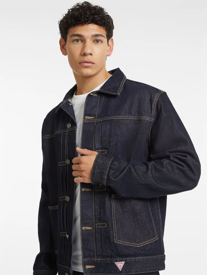 GUESS Jeans and Denim Selvedge Denim Jacket Blue 8211 Men