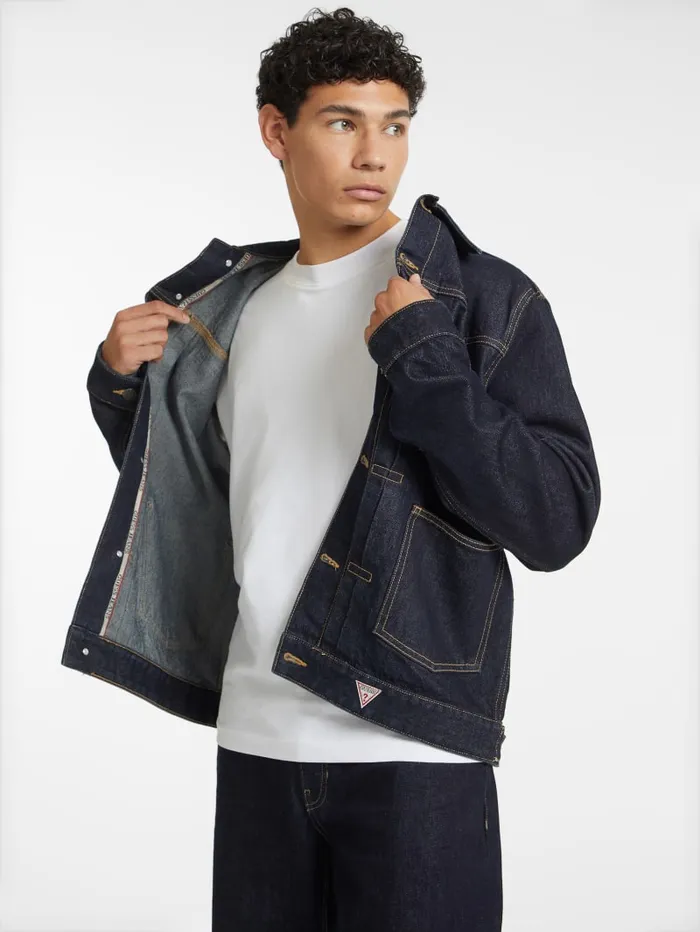 GUESS Jeans and Denim Selvedge Denim Jacket Blue 8211 Men