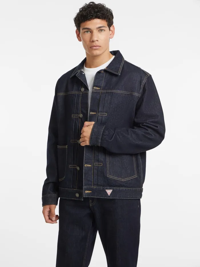 GUESS Jeans and Denim Selvedge Denim Jacket Blue 8211 Men