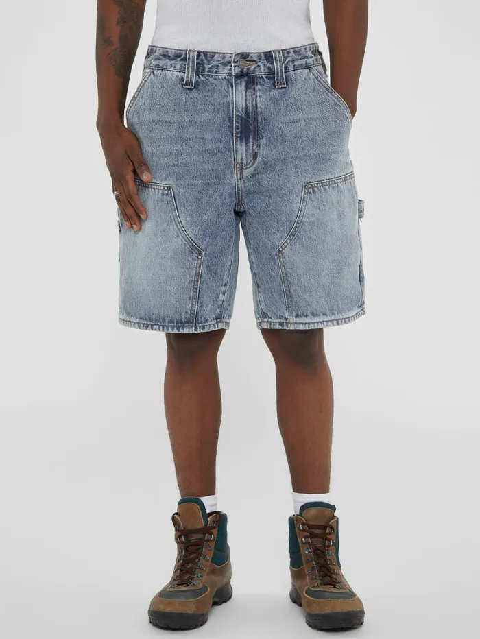 GUESS Pants and Shorts Originals Panel Carpenter Shorts Blue 8211 Men
