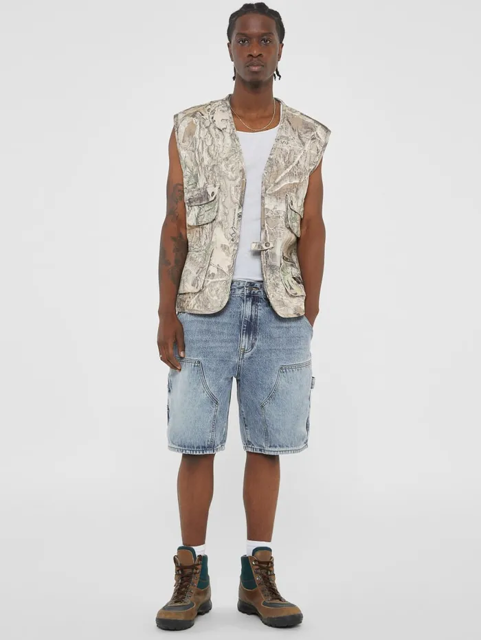GUESS Pants and Shorts Originals Panel Carpenter Shorts Blue 8211 Men