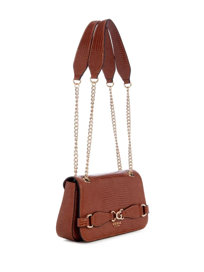 GUESS Sale Arlena Lizard Convertible Crossbody Brown 8211 Women