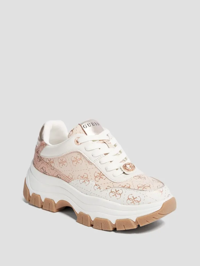 GUESS Sale Berrett Metallic Quattro G Jogger Sneakers Pink 8211 Women