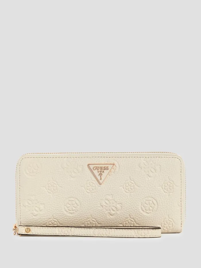 GUESS Sale Cresidia Large ZipAround Wallet White 8211 Women