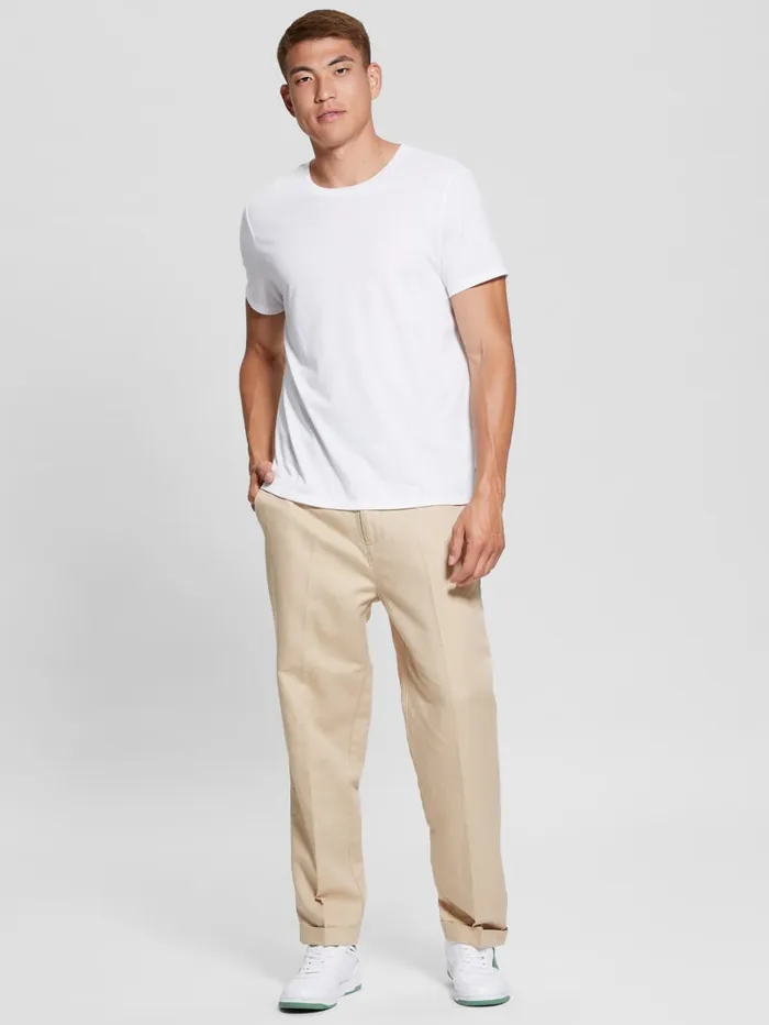 GUESS Sale Eco Clement Twill Cropped Chino Pants Beige 8211 Men