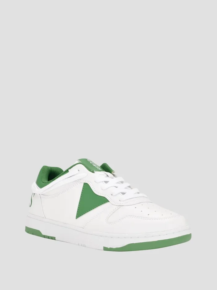 GUESS Sale Fenik Triangle LowTop Sneakers Green 8211 Men