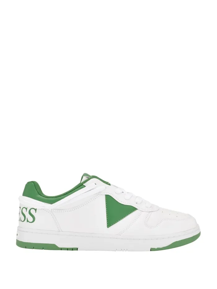 GUESS Sale Fenik Triangle LowTop Sneakers Green 8211 Men