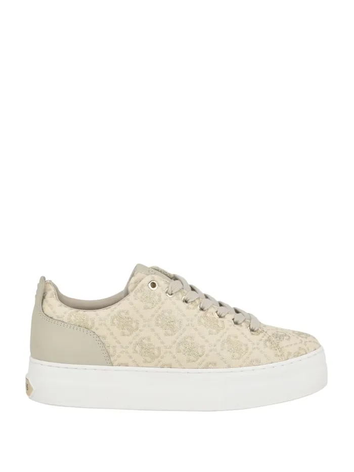 GUESS Sale Giaa Logo Print LowTop Sneakers Gold 8211 Women