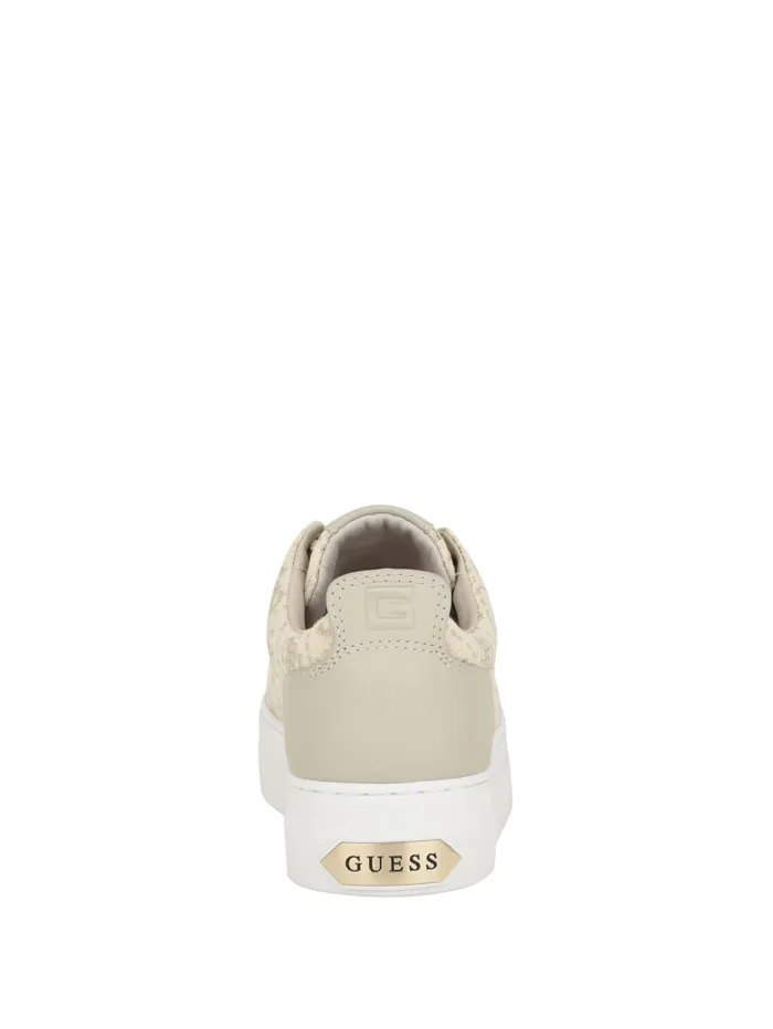 GUESS Sale Giaa Logo Print LowTop Sneakers Gold 8211 Women