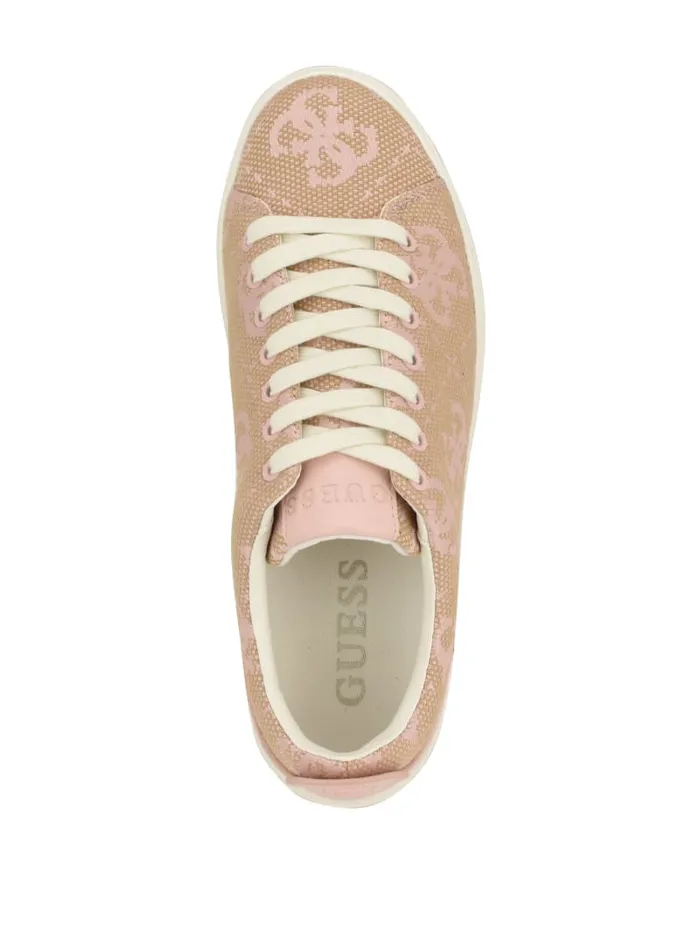 GUESS Sale Giaa Logo Print LowTop Sneakers Gold 8211 Women