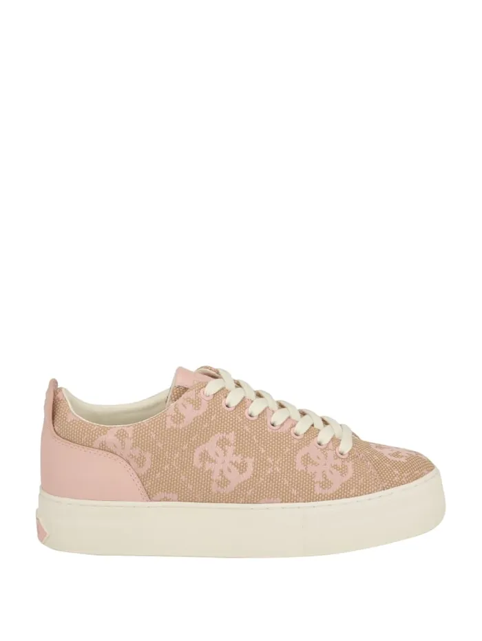 GUESS Sale Giaa Logo Print LowTop Sneakers Gold 8211 Women
