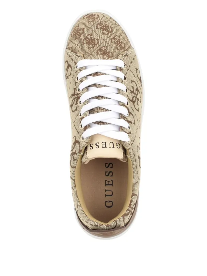 GUESS Sale Giaa Logo Print LowTop Sneakers Gold 8211 Women