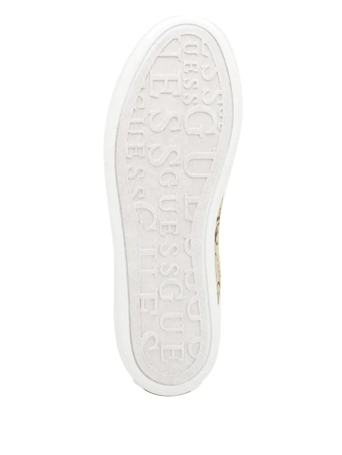 GUESS Sale Giaa Logo Print LowTop Sneakers Gold 8211 Women
