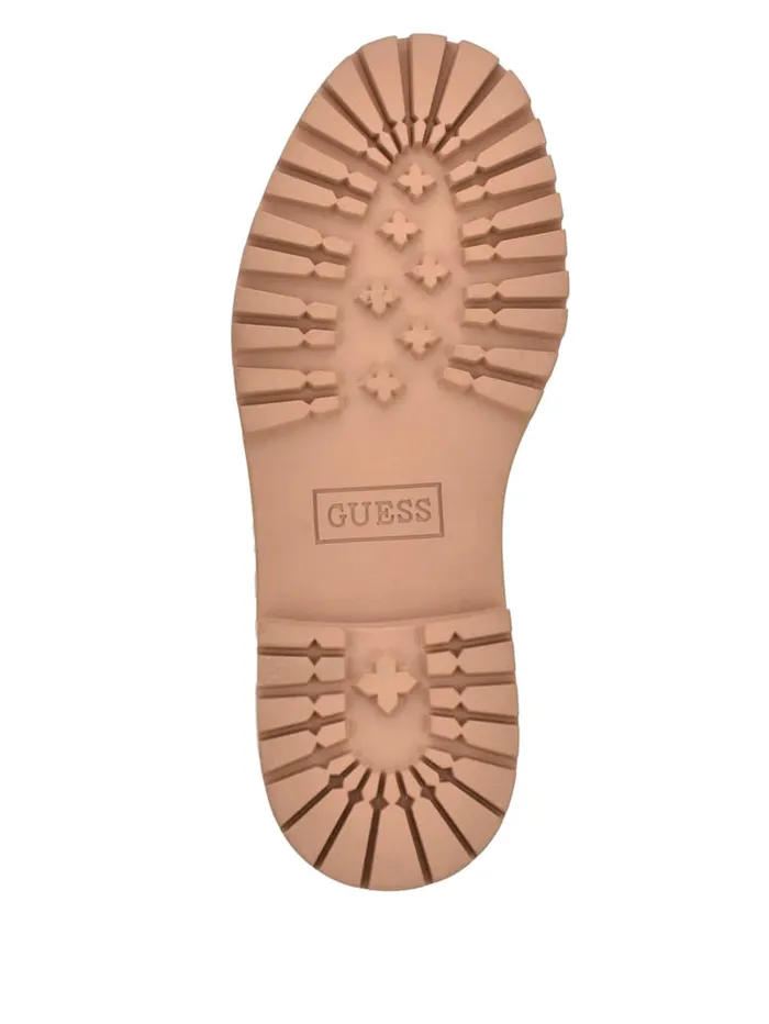 GUESS Sale Jellard Quilted Chain Moto Boots Brown 8211 Women