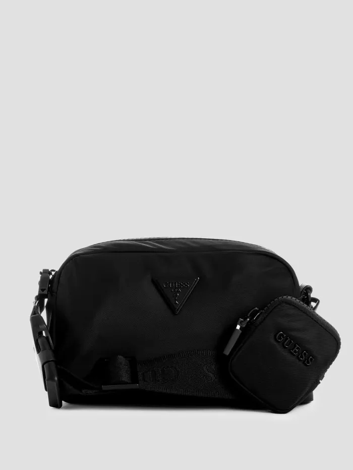 GUESS Sale Latona Nylon Sling Bag Black 8211 Women