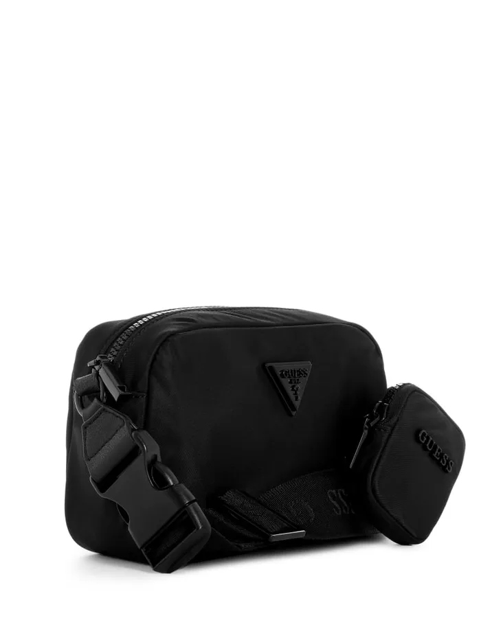 GUESS Sale Latona Nylon Sling Bag Black 8211 Women