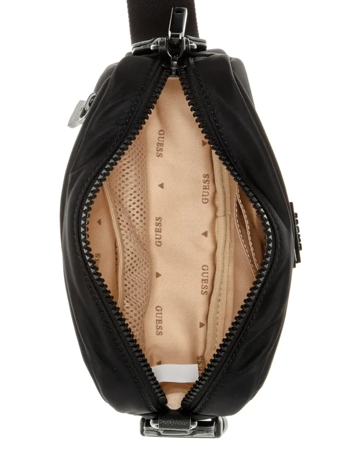 GUESS Sale Latona Nylon Sling Bag Black 8211 Women