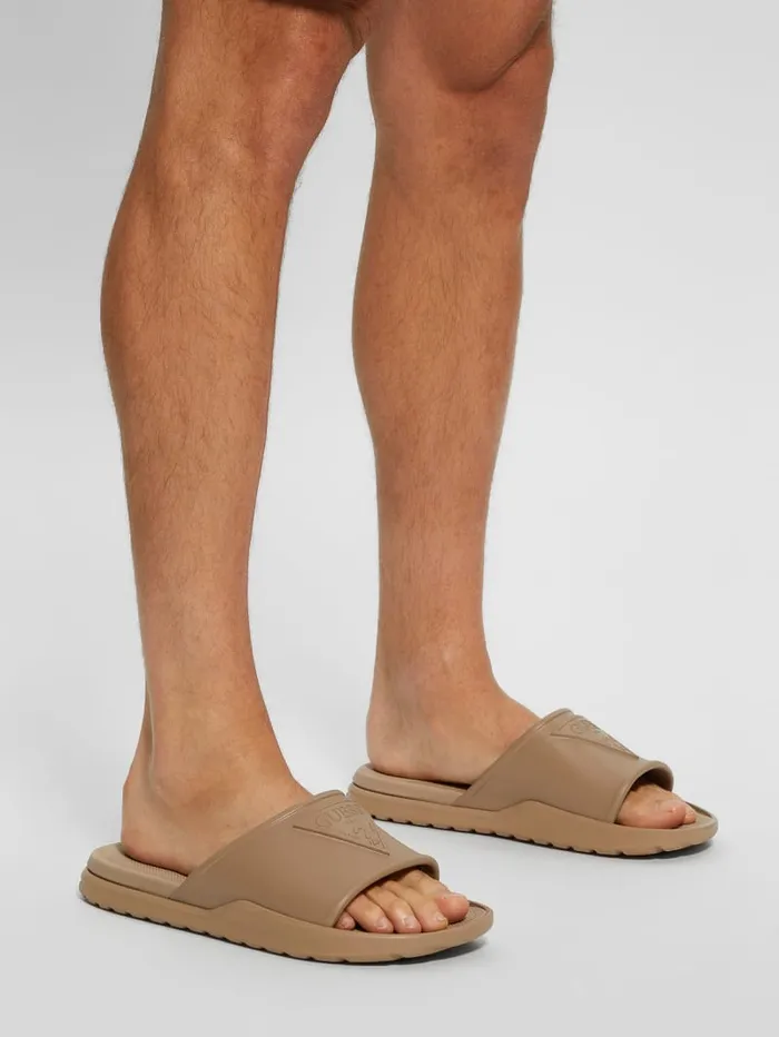 GUESS Sale Marock Pool Slides Beige 8211 Women