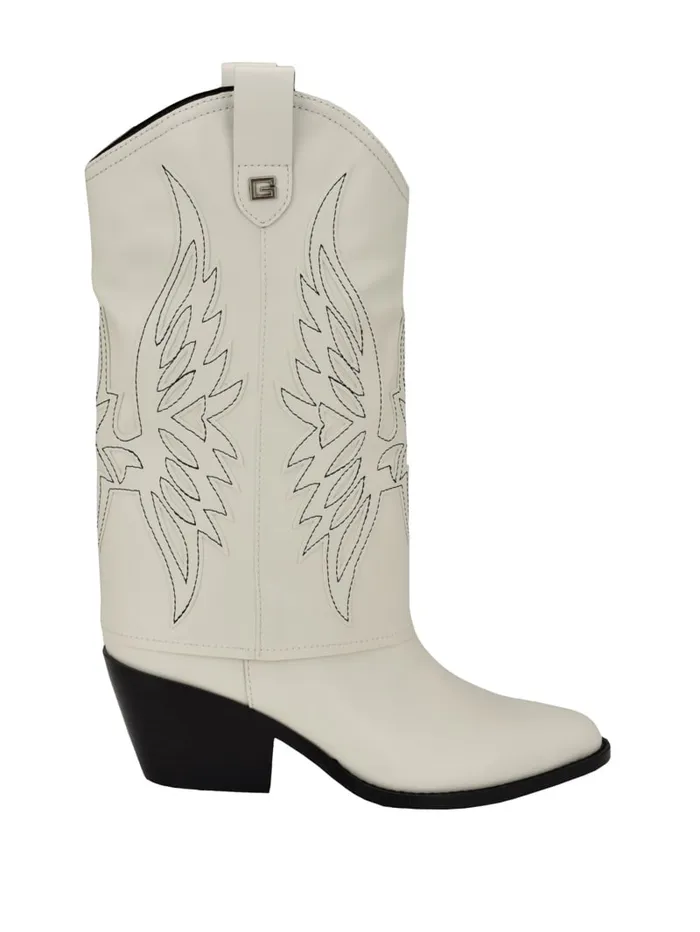 GUESS Sale Raegan FoldOver Cowboy Boots Black 8211 Women