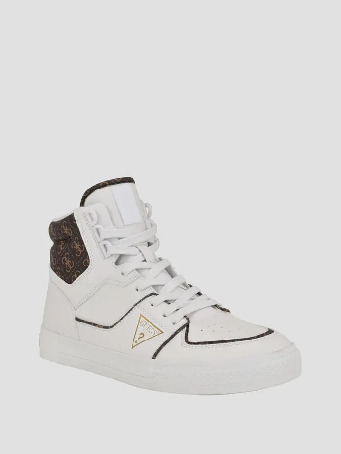 GUESS Sale Senen Quattro G HighTop Sneakers White 8211 Men
