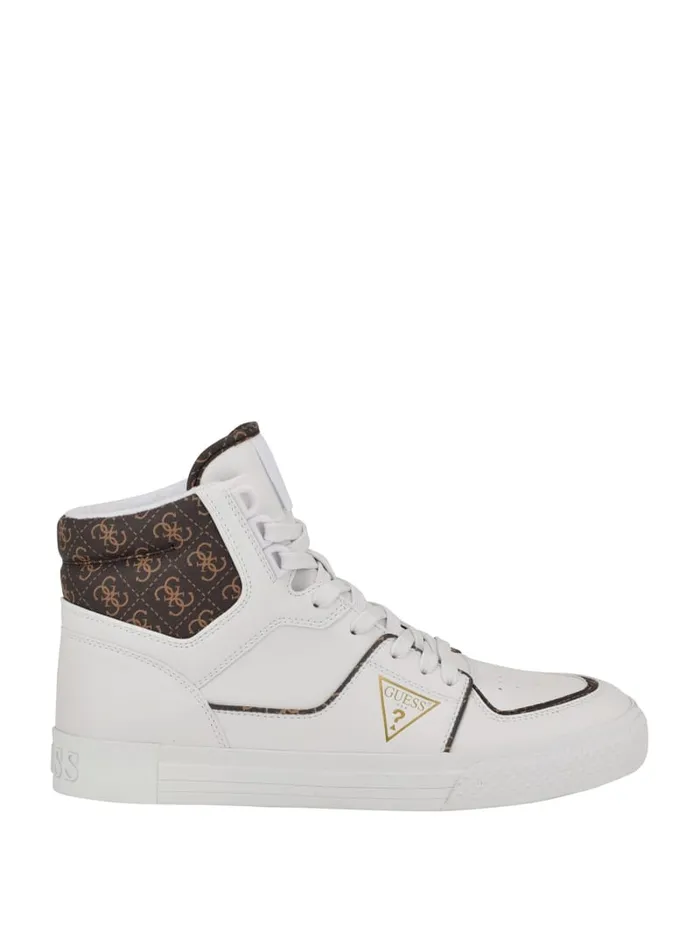 GUESS Sale Senen Quattro G HighTop Sneakers White 8211 Men