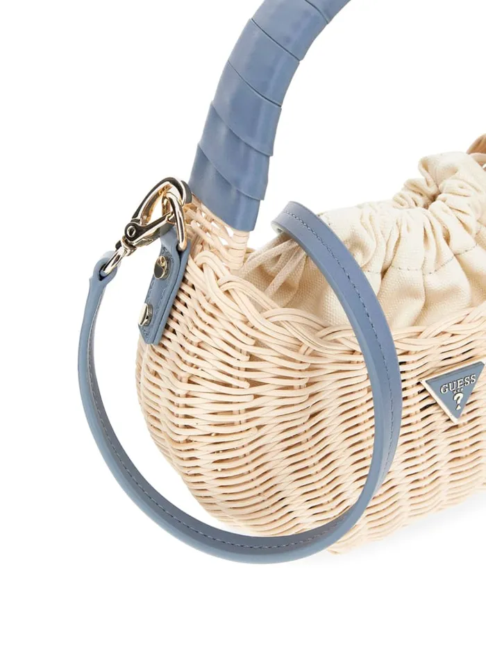 GUESS Sale Sveiney Straw Mini Shoulder Bag Red 8211 Women