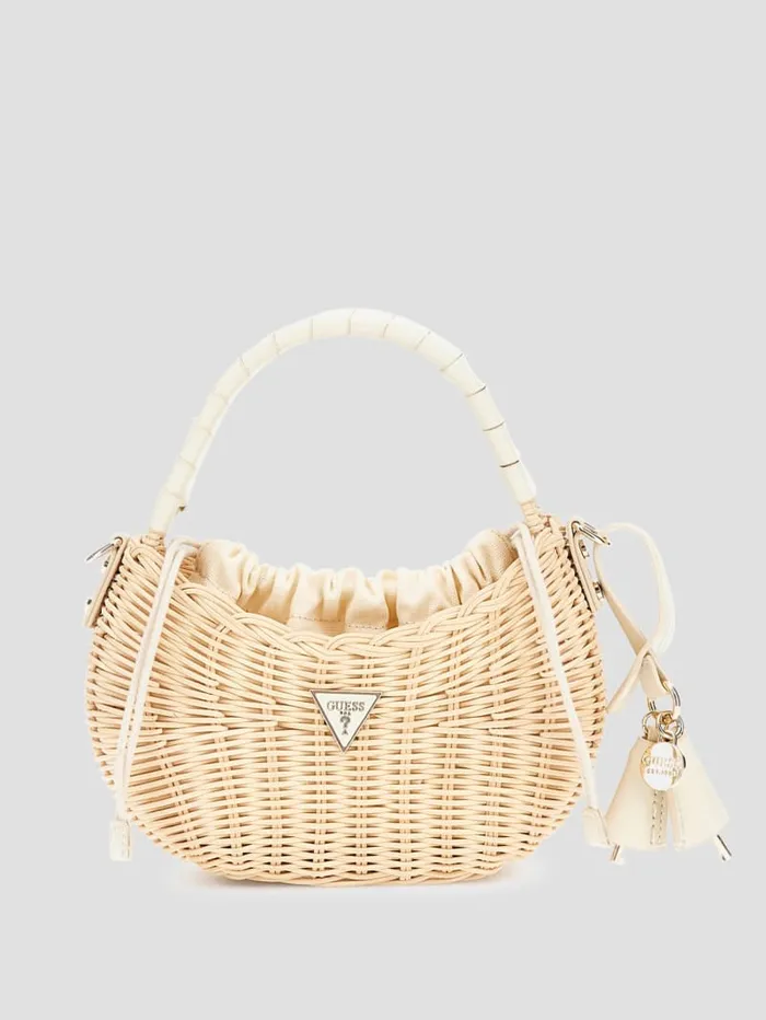 GUESS Sale Sveiney Straw Mini Shoulder Bag Red 8211 Women