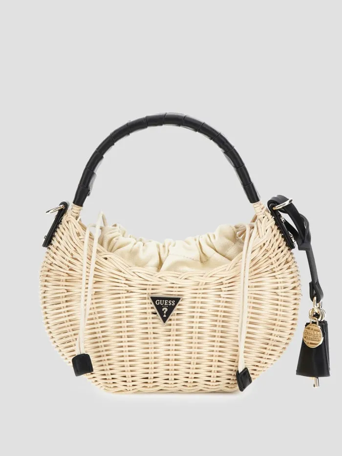 GUESS Sale Sveiney Straw Mini Shoulder Bag Red 8211 Women