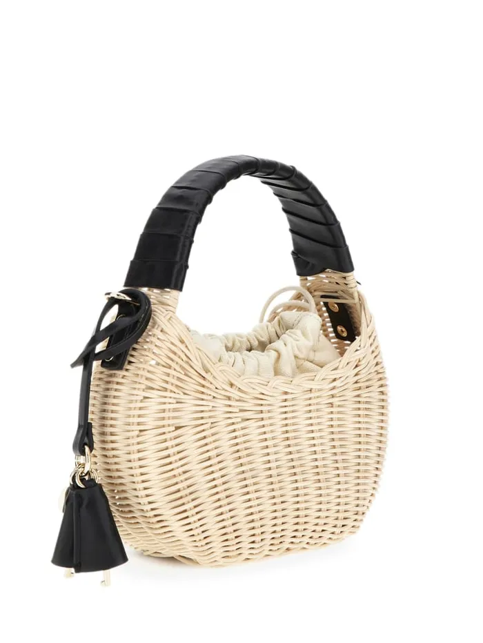 GUESS Sale Sveiney Straw Mini Shoulder Bag Red 8211 Women