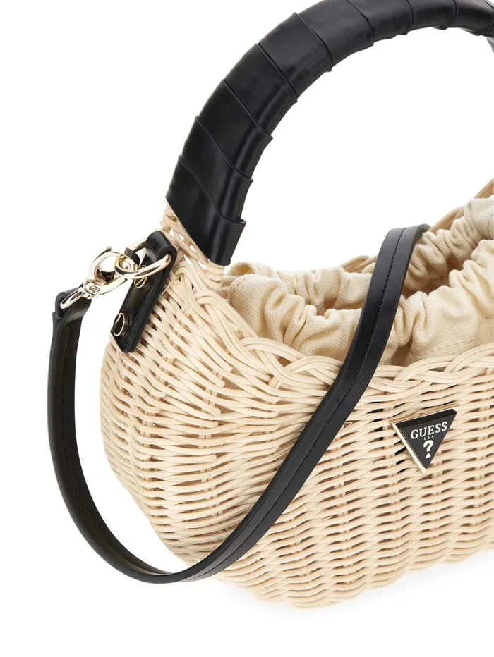 GUESS Sale Sveiney Straw Mini Shoulder Bag Red 8211 Women