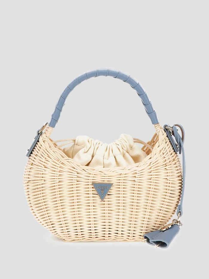 GUESS Sale Sveiney Straw Mini Shoulder Bag Red 8211 Women